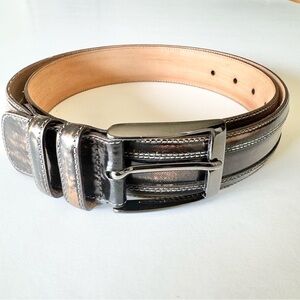 New Mezlan Men's Brown Leather Belt Made in Spain Size 36
